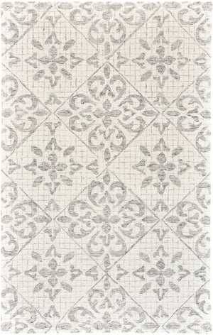 Rhett Geometric Lattice Print Rug, Ivory/Wolf Gray, 8ft x 10ft Area Rug