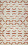 Rhett Ornamental Trellis Print Rug, Rust Orange/Ivory, 8ft x 10ft Area Rug