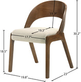 Woodson Linen Textured Fabric: 22% Linen, 33% Cotton, 35% Polyester / Solid Wood / Walnut Veneer / Foam Mid Century Modern Beige Linen Textured Fabric Dining Chair - 19.88" W x 23.03" D x 30.20" H
