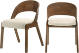 Woodson Linen Textured Fabric: 22% Linen, 33% Cotton, 35% Polyester Mid Century Modern Dining Chair - Set of 2