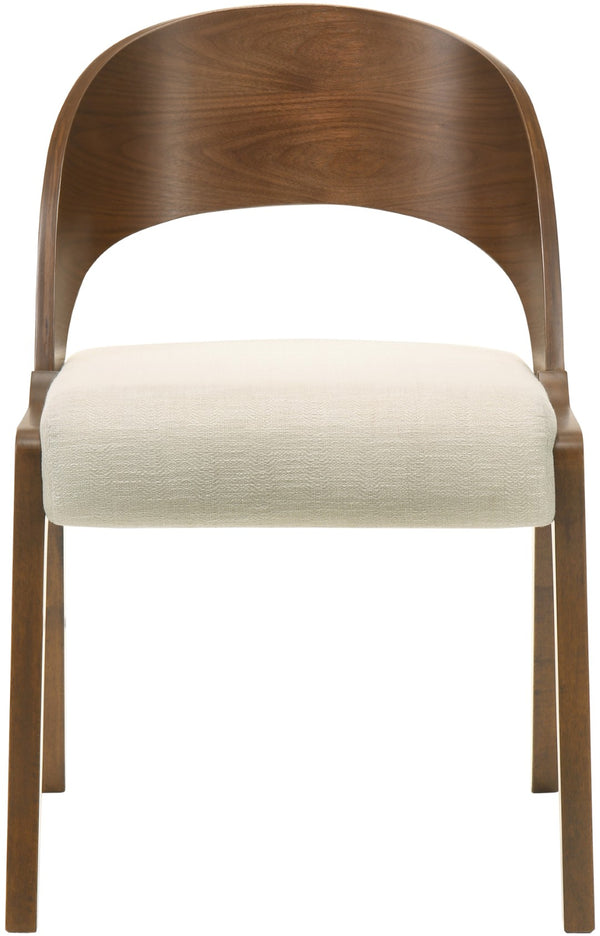 Woodson Linen Textured Fabric: 22% Linen, 33% Cotton, 35% Polyester / Solid Wood / Walnut Veneer / Foam Mid Century Modern Beige Linen Textured Fabric Dining Chair - 19.88" W x 23.03" D x 30.20" H