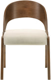Woodson Linen Textured Fabric: 22% Linen, 33% Cotton, 35% Polyester / Solid Wood / Walnut Veneer / Foam Mid Century Modern Beige Linen Textured Fabric Dining Chair - 19.88" W x 23.03" D x 30.20" H
