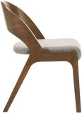Woodson Linen Textured Fabric: 22% Linen, 33% Cotton, 35% Polyester / Solid Wood / Walnut Veneer / Foam Mid Century Modern Grey Linen Textured Fabric Dining Chair - 19.88" W x 23.03" D x 30.20" H