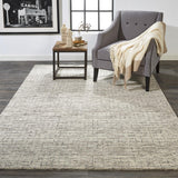 Belfort Modern Crosshatch Rug, Ivory Sand/Charcoal Gray, 9ft x 12ft Area Rug