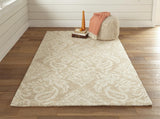 Belfort Modern Floral Paisley Rug, Latte Tan/Ivory, 9ft x 12ft Area Rug