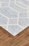 Belfort Modern Minimalist Rug, Lattice Pattern, Blue/Gray, 9ft x 12ft Area Rug