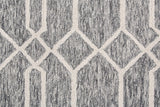 Belfort Modern Minimalist Rug, Lattice, Charcoal/Ivory, 9ft x 12ft Area Rug