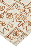 Belfort Modern Minimalist Rug, Floral Geometric, Leather Brown, 2ft x 3ft Area Rug