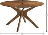 Woodson Walnut Veneer / Solid Wood Mid Century Modern Rich Walnut Veneer Dining Table - 54" W x 54" D x 29.5" H