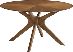 Woodson Walnut Veneer / Solid Wood Mid Century Modern Rich Walnut Veneer Dining Table - 54" W x 54" D x 29.5" H