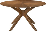 Woodson Walnut Veneer / Solid Wood Mid Century Modern Rich Walnut Veneer Dining Table - 54" W x 54" D x 29.5" H