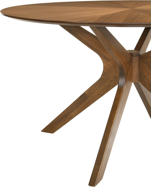 Woodson Walnut Veneer / Solid Wood Mid Century Modern Rich Walnut Veneer Dining Table - 54" W x 54" D x 29.5" H