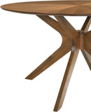 Woodson Walnut Veneer / Solid Wood Mid Century Modern Rich Walnut Veneer Dining Table - 54" W x 54" D x 29.5" H