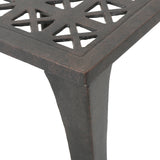 Kai Outdoor 18" Bronze Finished Cast Aluminum Side Table Noble House