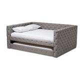 Anabella Classic Contemporary Fabric Upholstered Full Size Daybed with Trundle