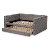 Baxton Studio Anabella Modern and Contemporary Grey Fabric Upholstered Full Size Daybed with Trundle