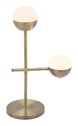 Zuo Modern Waterloo Steel, Glass Modern Commercial Grade Table Lamp Bronze, White Steel, Glass