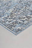 Ainsley Distressed Ornamental Rug, Ice Blue/Charcoal, 8ft x 11ft Area Rug