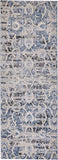 Ainsley Diamond Floral Runner, Glacier Blue, 2ft-10in x 7ft-10in