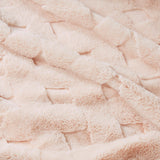 Madison Park Claire Glam/Luxury 100% Polyester Carved and Heat Blown Serengeti Fur Throw Blush 50x60'' MP50-7694