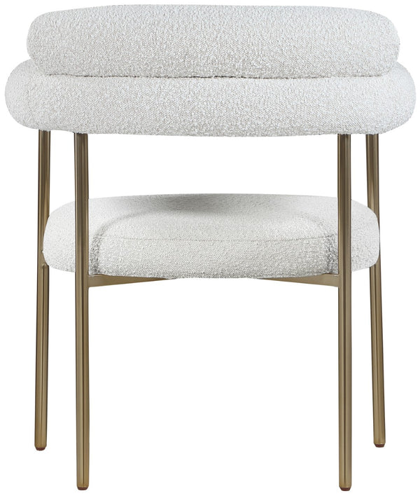 Blake Boucle Fabric / Iron / Foam Contemporary Cream Boucle Fabric Dining Chair - 28.5" W x 24" D x 31.5" H
