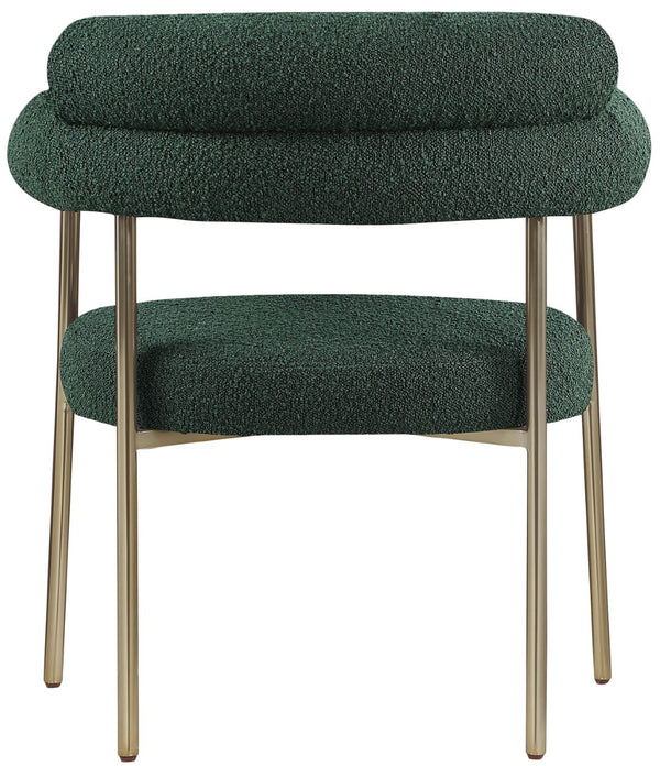 Blake Boucle Fabric / Iron / Foam Contemporary Green Boucle Fabric Dining Chair - 28.5" W x 24" D x 31.5" H