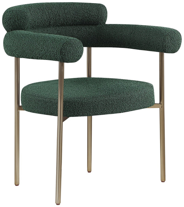 Blake Boucle Fabric / Iron / Foam Contemporary Green Boucle Fabric Dining Chair - 28.5" W x 24" D x 31.5" H