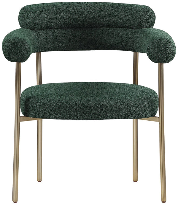 Blake Boucle Fabric / Iron / Foam Contemporary Green Boucle Fabric Dining Chair - 28.5" W x 24" D x 31.5" H