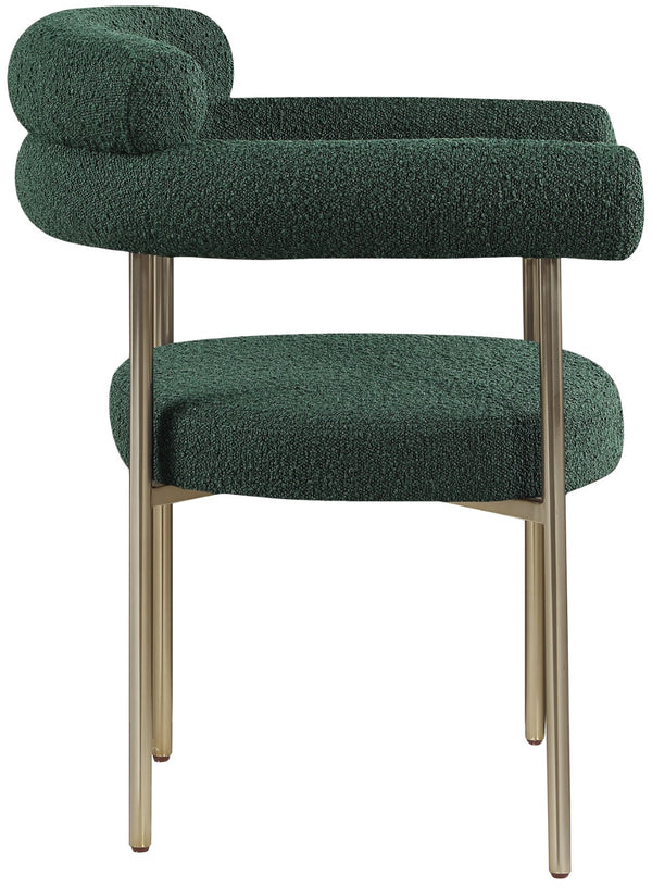 Blake Boucle Fabric / Iron / Foam Contemporary Green Boucle Fabric Dining Chair - 28.5" W x 24" D x 31.5" H
