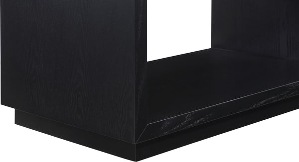 Avery Ash Veneer / MDF / Metal / Rubberwood Contemporary Black Wood Veneer Night Stand - 32" W x 18" D x 21" H