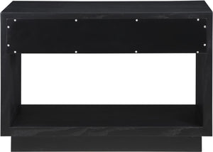 Avery Ash Veneer / MDF / Metal / Rubberwood Contemporary Black Wood Veneer Night Stand - 32" W x 18" D x 21" H