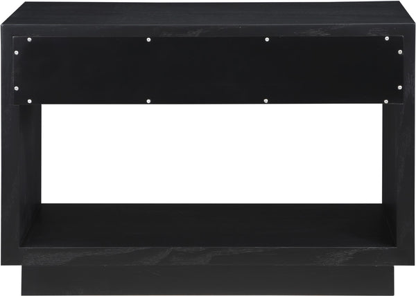 Avery Ash Veneer / MDF / Metal / Rubberwood Contemporary Black Wood Veneer Night Stand - 32" W x 18" D x 21" H