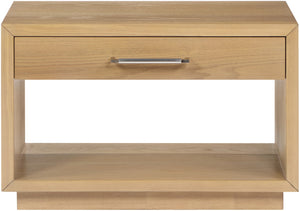 Avery Ash Veneer / MDF / Metal / Rubberwood Contemporary Oak Wood Veneer Night Stand - 32" W x 18" D x 21" H