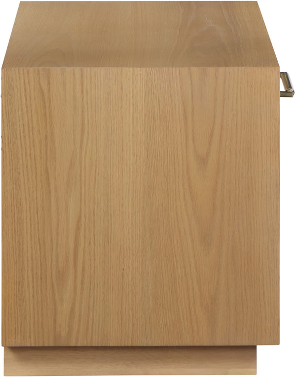 Avery Ash Veneer / MDF / Metal / Rubberwood Contemporary Oak Wood Veneer Night Stand - 32" W x 18" D x 21" H