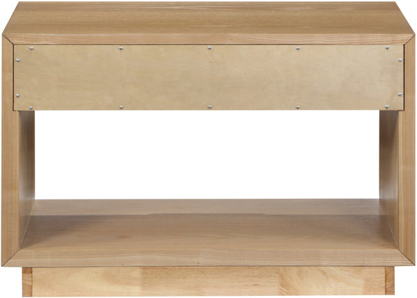 Avery Ash Veneer / MDF / Metal / Rubberwood Contemporary Oak Wood Veneer Night Stand - 32" W x 18" D x 21" H