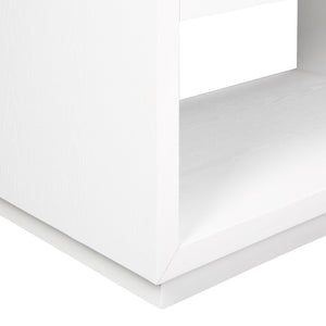 Avery Ash Veneer / MDF / Metal / Rubberwood Contemporary White Wood Veneer Night Stand - 32" W x 18" D x 21" H