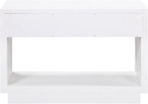 Avery Ash Veneer / MDF / Metal / Rubberwood Contemporary White Wood Veneer Night Stand - 32" W x 18" D x 21" H