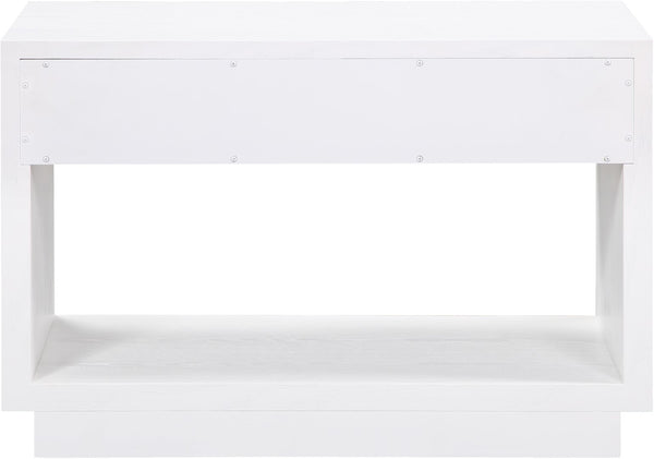 Avery Ash Veneer / MDF / Metal / Rubberwood Contemporary White Wood Veneer Night Stand - 32" W x 18" D x 21" H