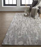 Dryden Contemporary Abstract Rug, Silvery Gray, 9ft - 6in x 13ft - 6in Area Rug