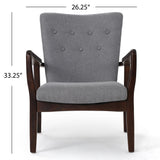 Becker Grey Fabric Arm Chair Noble House