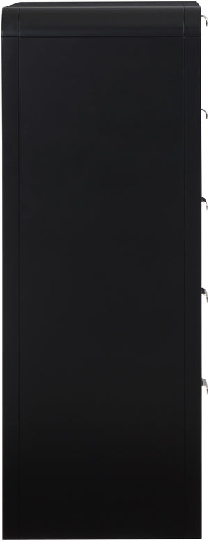 Sage Ash Veneer / Natural Cane / Rubberwood / Metal Contemporary Black Chest - 32" W x 18" D x 48" H