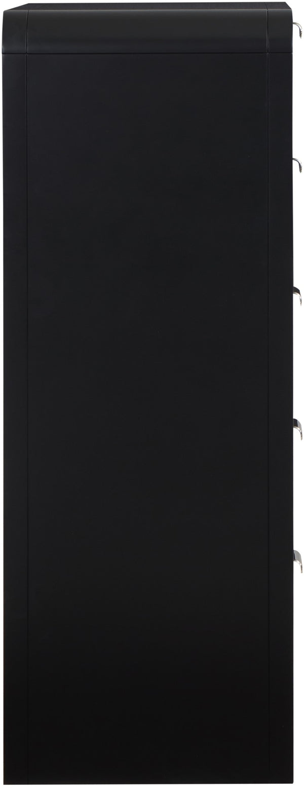 Sage Ash Veneer / Natural Cane / Rubberwood / Metal Contemporary Black Chest - 32" W x 18" D x 48" H