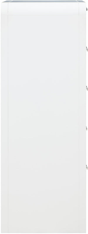 Sage Ash Veneer / Natural Cane / Rubberwood / Metal Contemporary White Chest - 32" W x 18" D x 48" H