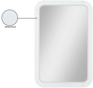 Sage Ash Veneer / Rubberwood Contemporary White Mirror - 28" W x 1.5" D x 42" H