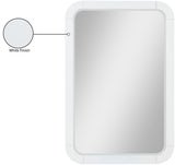 Sage Ash Veneer / Rubberwood Contemporary White Mirror - 28" W x 1.5" D x 42" H