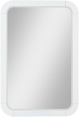 Sage Ash Veneer / Rubberwood Contemporary White Mirror - 28" W x 1.5" D x 42" H