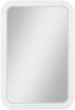 Sage Ash Veneer / Rubberwood Contemporary White Mirror - 28" W x 1.5" D x 42" H