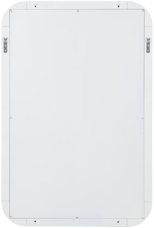 Sage Ash Veneer / Rubberwood Contemporary White Mirror - 28" W x 1.5" D x 42" H