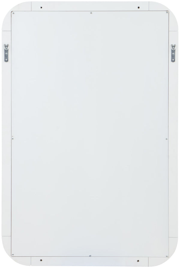 Sage Ash Veneer / Rubberwood Contemporary White Mirror - 28" W x 1.5" D x 42" H