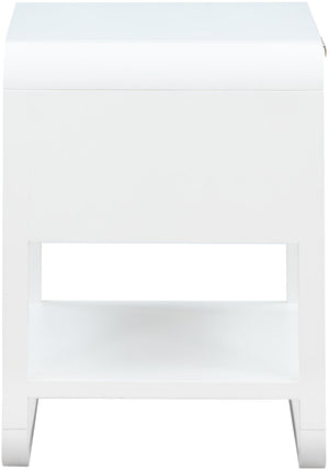 Sage Ash Veneer / Rubberwood / MDF / Metal Contemporary White Wood Veneer Night Stand - 24" W x 18" D x 24" H